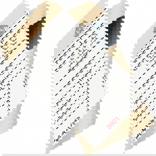 Blank Tag: 6-1/4'' High, Manila & White, Synthetic Paper